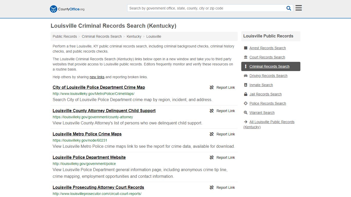 Criminal Records Search - Louisville, KY (Arrests, Jails ...