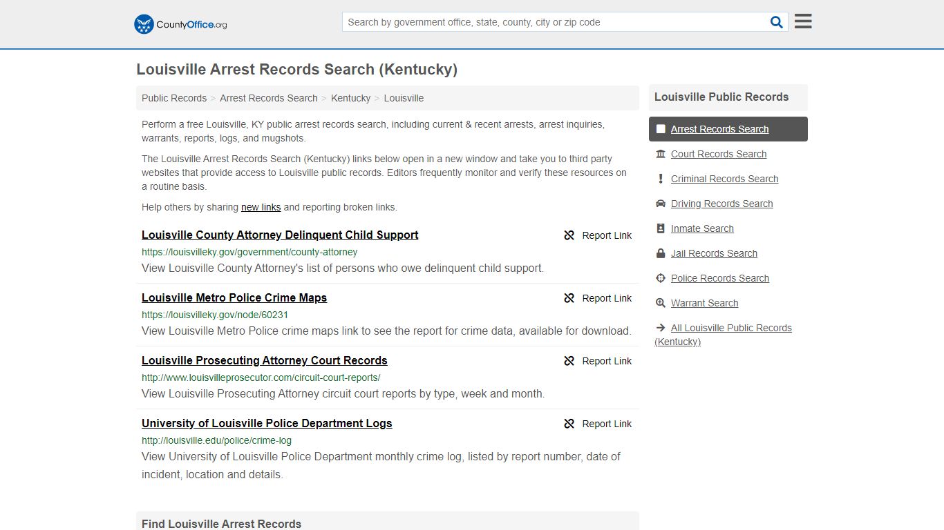 Arrest Records Search - Louisville, KY (Arrests & Mugshots)
